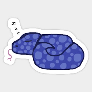 Sleeping Blue Spotted Snake Sticker